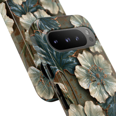 Gilded Blossom Reverie · Tough Phone Case for Pixel ·  Teal