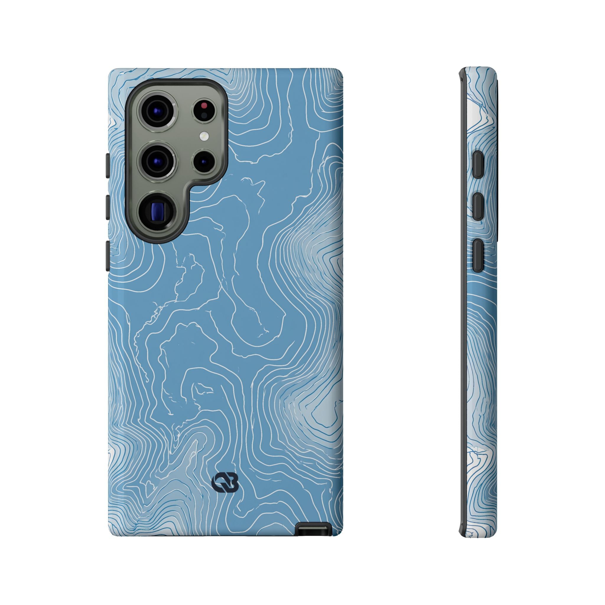 Blue Tough Phone Case for Samsung - Glacial Ridge Topo