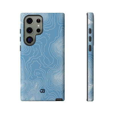 Blue Tough Phone Case for Samsung - Glacial Ridge Topo