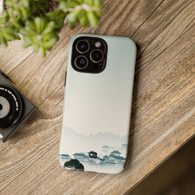 Blue Tough Phone Case for iPhone - Mist Valley Pagoda