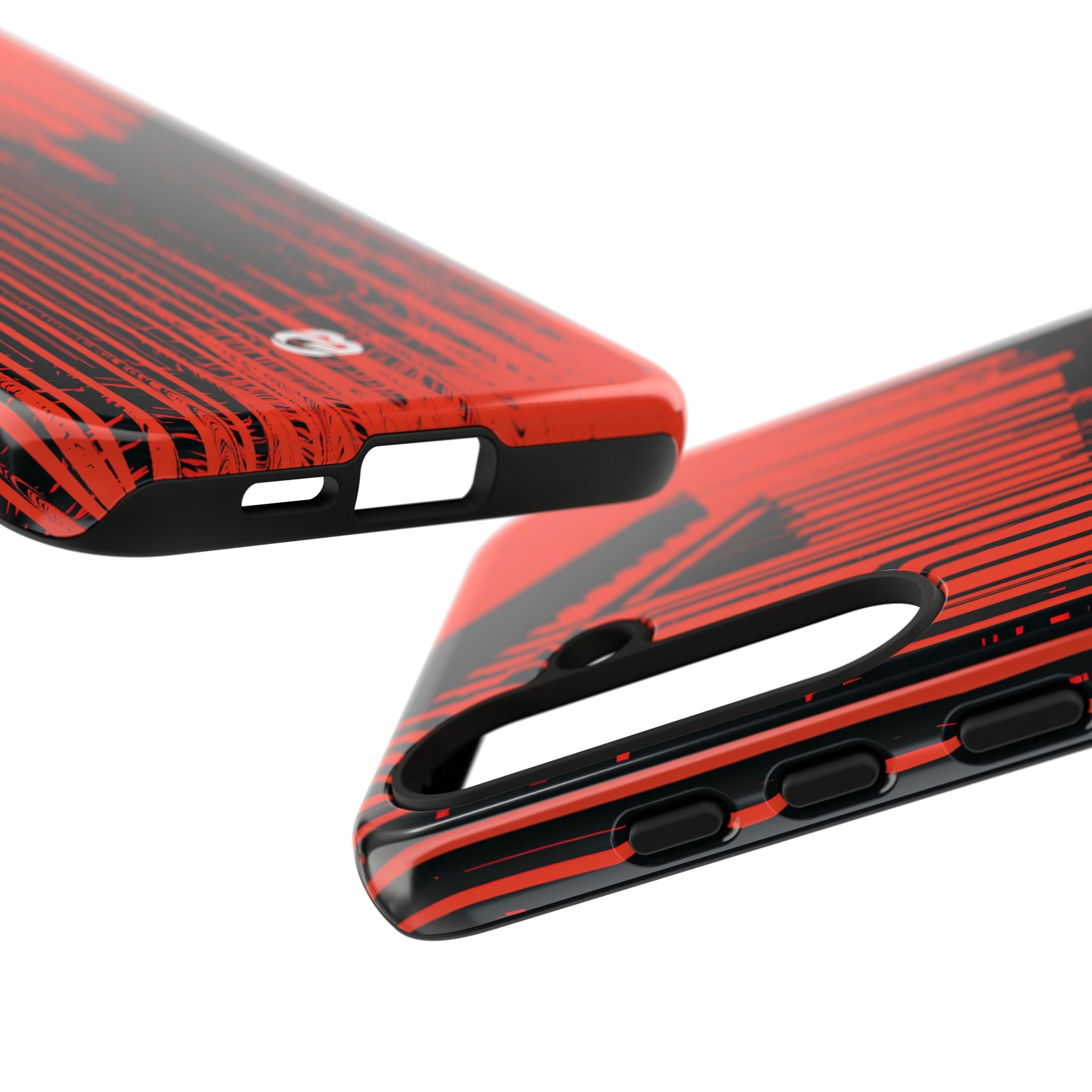 Red Tough Phone Case for Samsung - Crimson Brutalist Distortion
