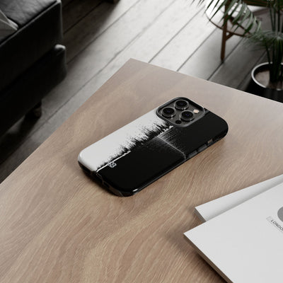 Black Tough Phone Case for iPhone - Static Signal Split