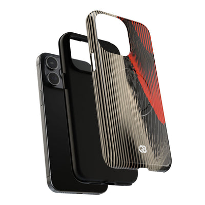 Red Tough 2.0 Magsafe Phone Case for iPhone - Crimson Pulse Topo