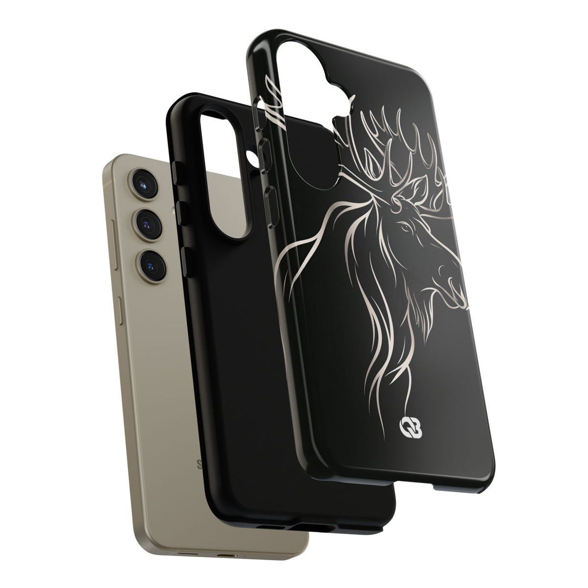 Nordic Moose Contour · Tough Phone Case for Samsung · Black