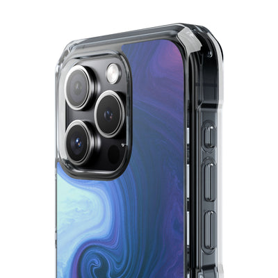 Azure Fluid Swirl · Clear Impact Magnetic Phone Case for iPhone · Blue