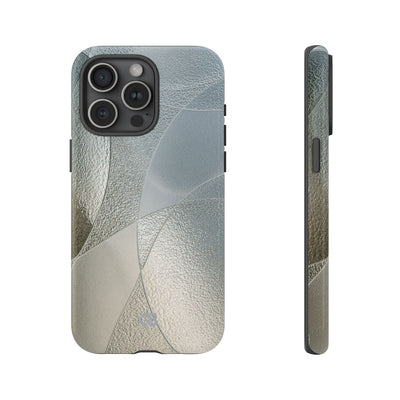 Silver Tough Phone Case for iPhone - Frosted Silver Mosaic