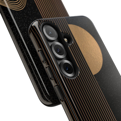 Gold Tough Phone Case for Samsung - Gilded Obsidian Dunes