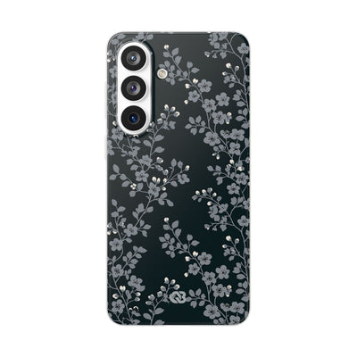 Black Lite Phone Case for Samsung - Midnight Slate Blossom