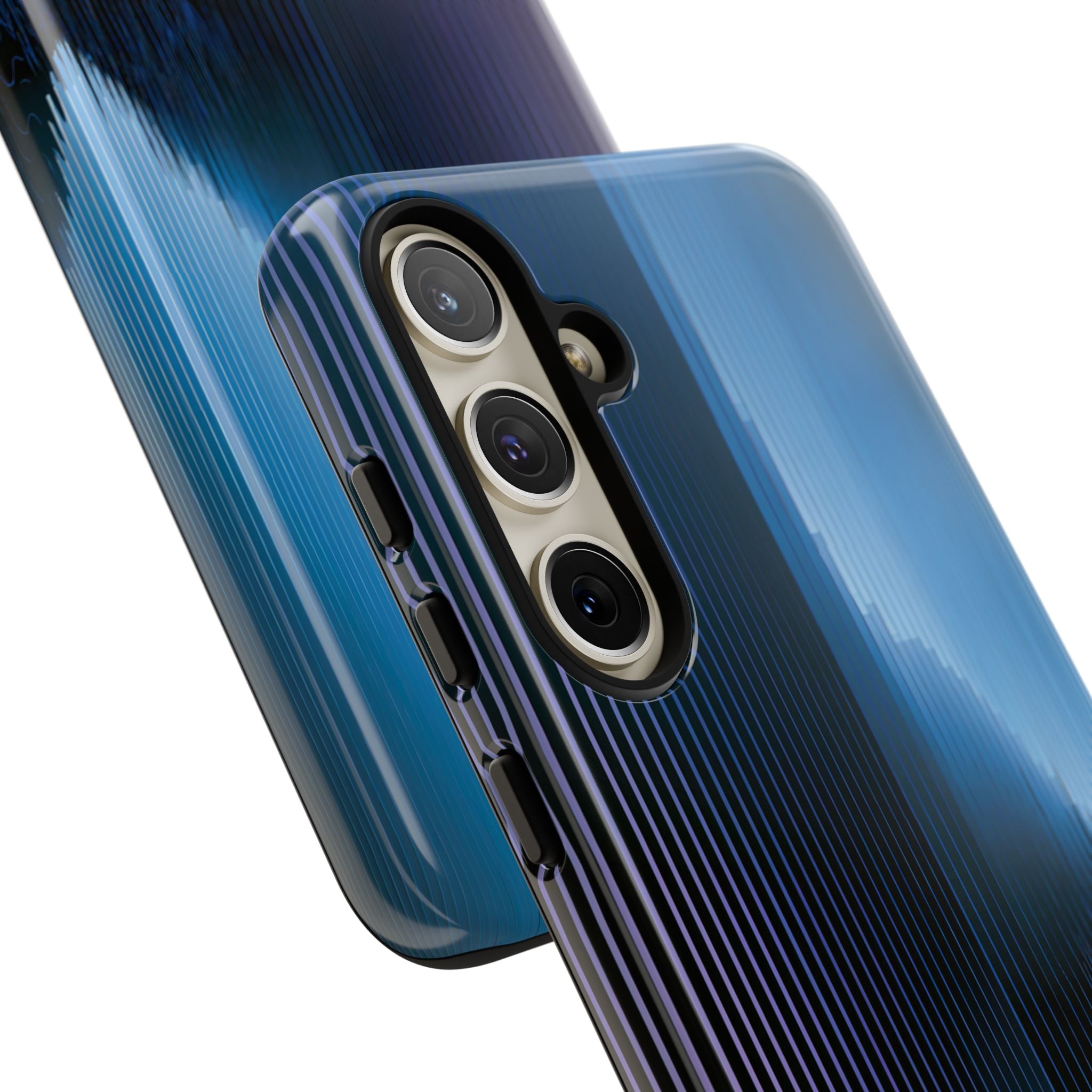 Blue Tough Phone Case for Samsung - Indigo Distortion Wave