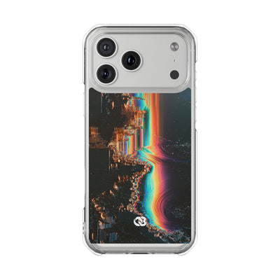 Prismatic Circuit · Clear Impact Magnetic Phone Case for iPhone · Black