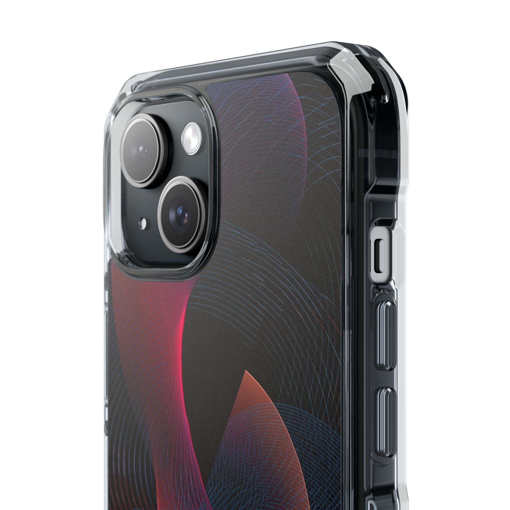 Black Impact MagSafe Phone Case for iPhone - Cobalt Crimson Flux