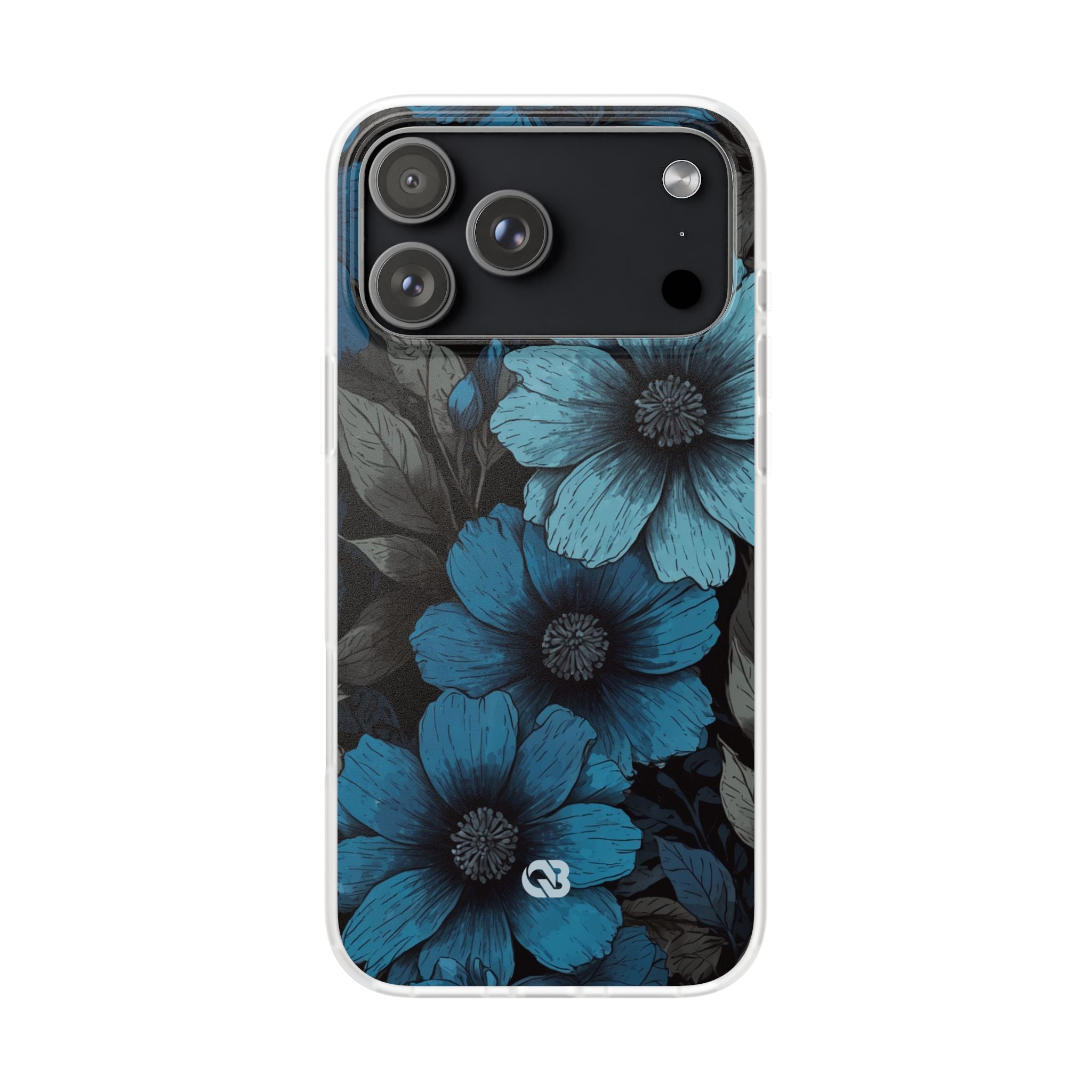 Obsidian Blue Petals · Soft Phone Case for iPhone