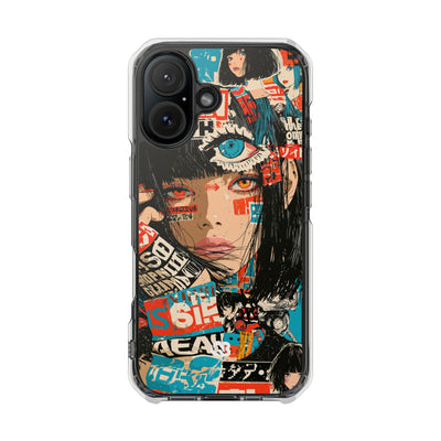 Shibuya Street Collage · Clear Impact Magnetic Phone Case for iPhone · Red