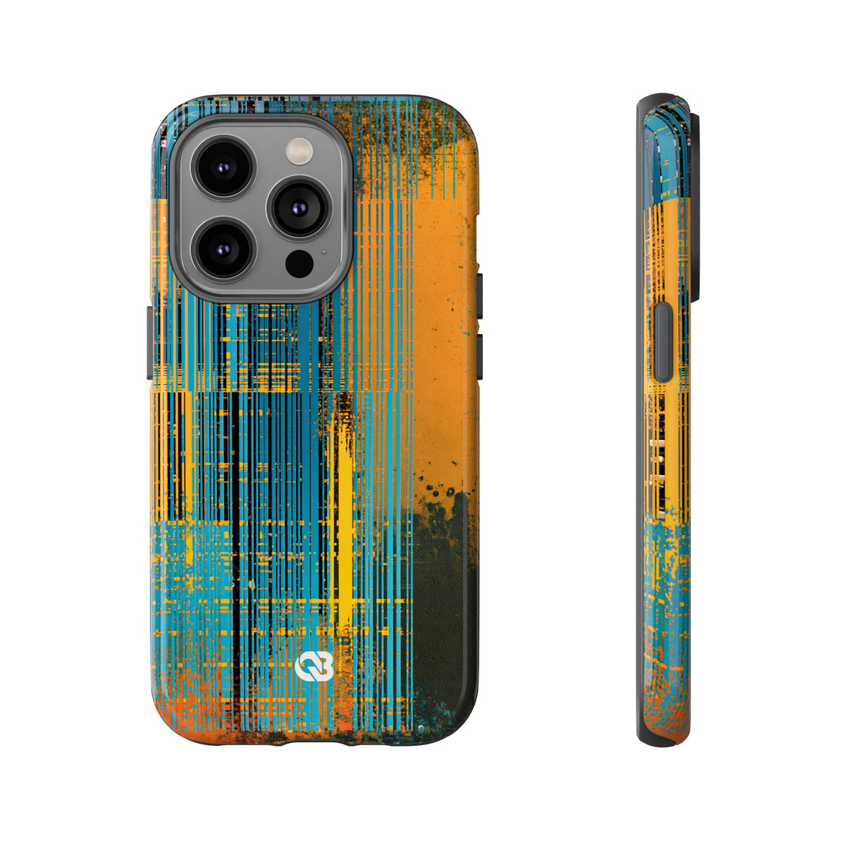 Cyber Glitch Stream · Tough Phone Case for iPhone · Teal