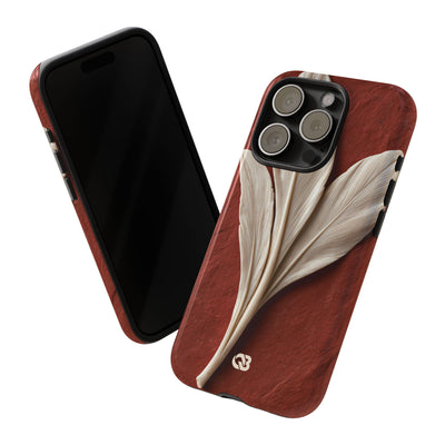 Carved Ivory Plume · Tough Phone Case for iPhone · Red