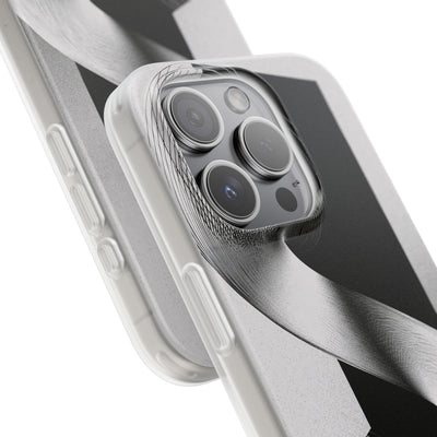 Grey Lite Phone Case for iPhone - Obsidian Moiré Wave