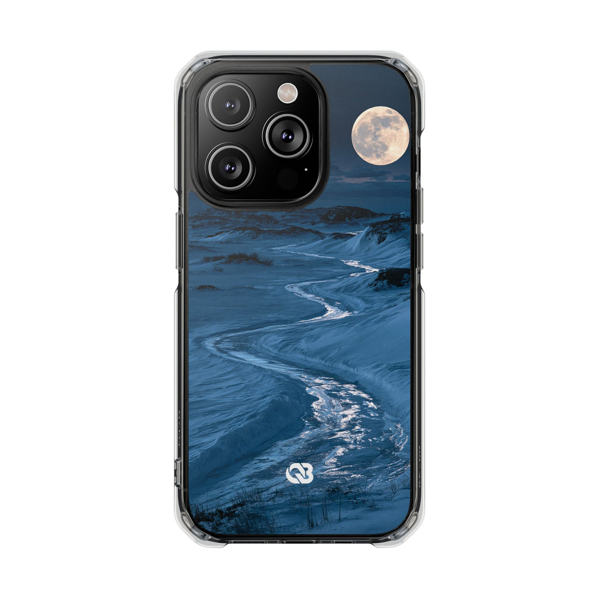 Arctic Moon Drift · Clear Impact Magnetic Phone Case for iPhone · Blue