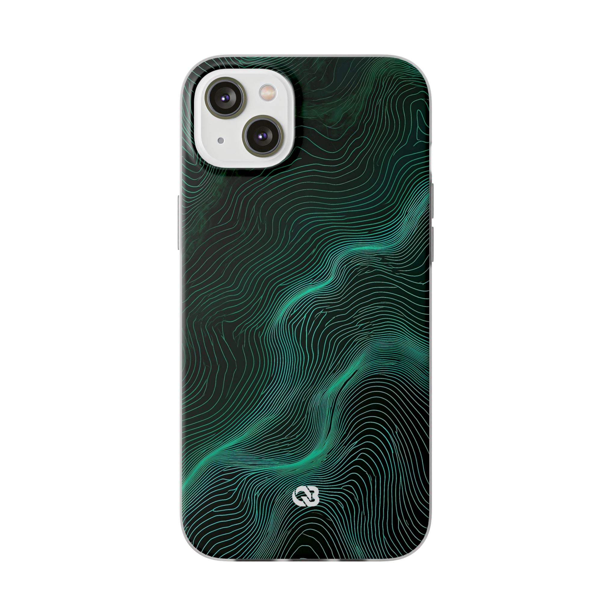 Teal Lite Phone Case for iPhone - Neon Jade Contour