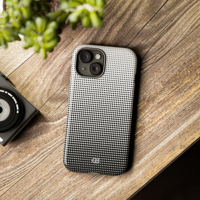 Black Tough Phone Case for iPhone - Obsidian Halftone Flux