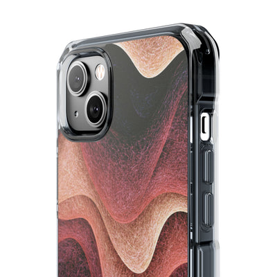 Rose Contour Waves · Clear Impact Magnetic Phone Case for iPhone · Pink