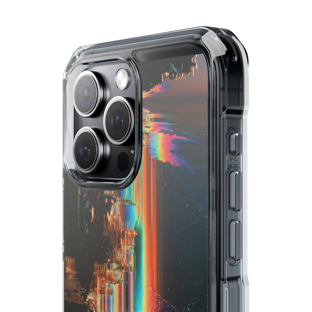 Prismatic Circuit · Clear Impact Magnetic Phone Case for iPhone · Black