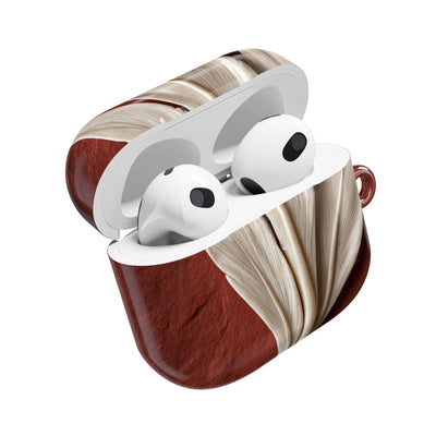 Carved Ivory Plume · Hard Case for AirPods & AirPods Pro · Red
