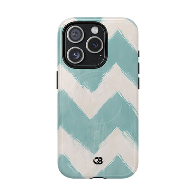 Teal Painted Chevron · Tough+ Phone Case for iPhone · Magsafe