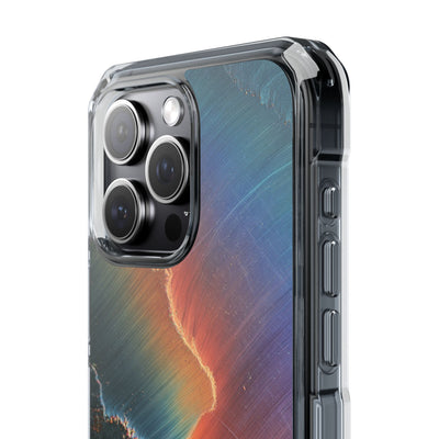 Prismatic Aura Shift · Clear Impact Magnetic Phone Case for iPhone · Blue
