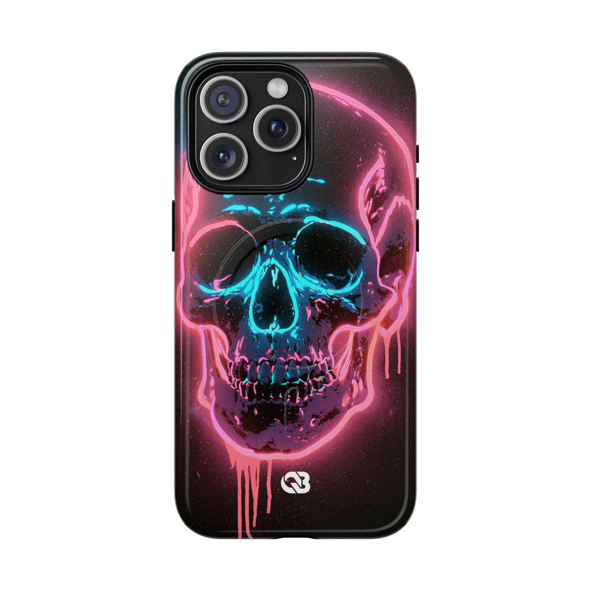 Neon Drip Skull · Tough 2.0 Magnetic Phone Case for iPhone · Black