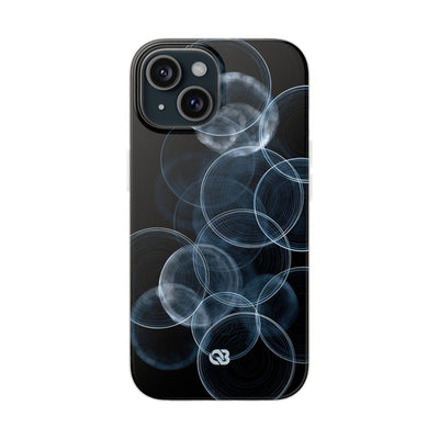 Blue Lite Phone Case for iPhone - Cyan Pulse Ripple