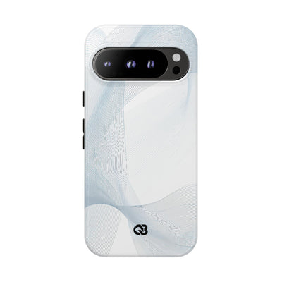 White Tough Phone Case for Google Pixel - Arctic Line Current