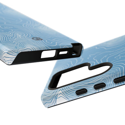 Blue Tough Phone Case for Samsung - Glacial Ridge Topo