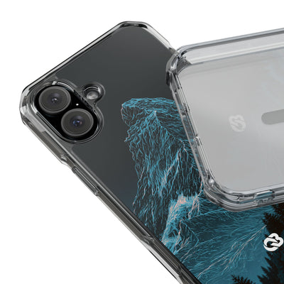Glacial Alpine Peak · Clear Impact Magnetic Phone Case for iPhone · Blue