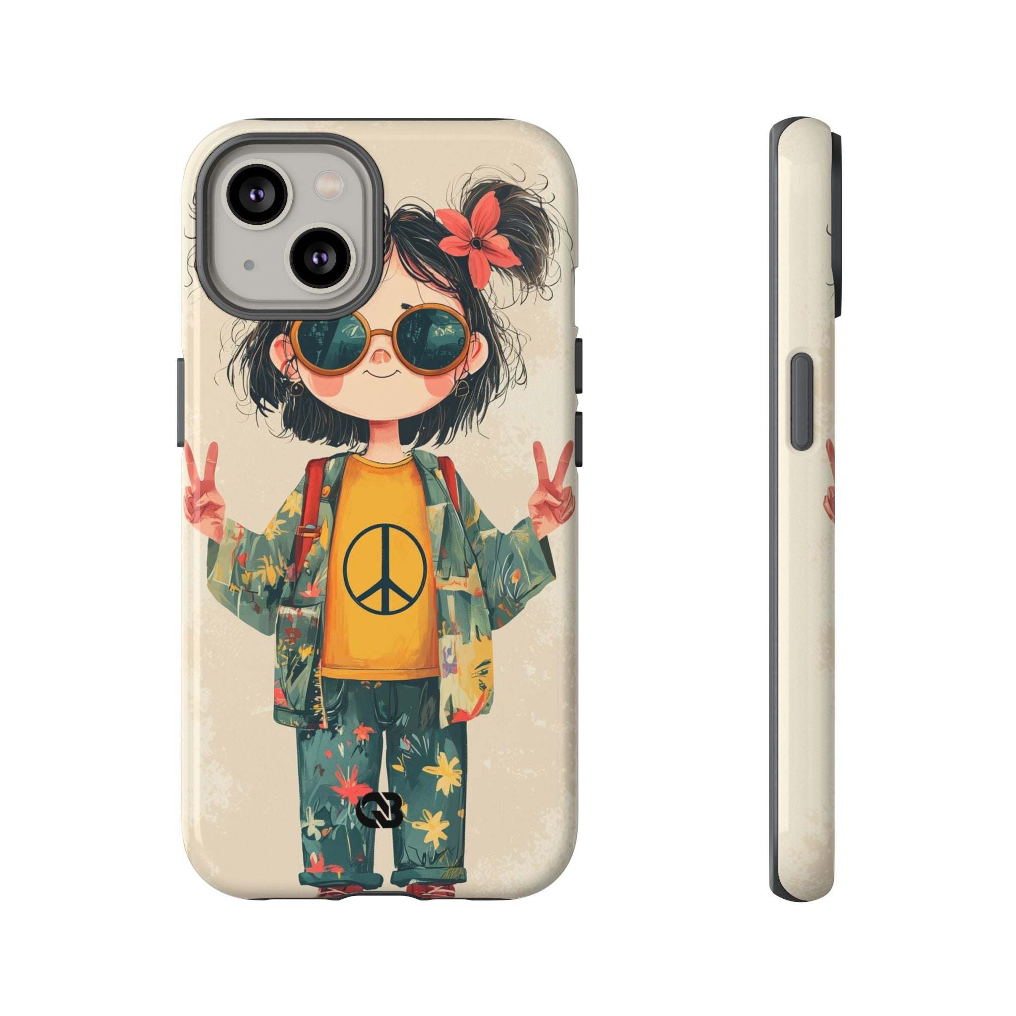 Retro Peace Girl · Tough Phone Case for iPhone