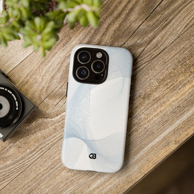 White Tough Phone Case for iPhone - Arctic Line Current