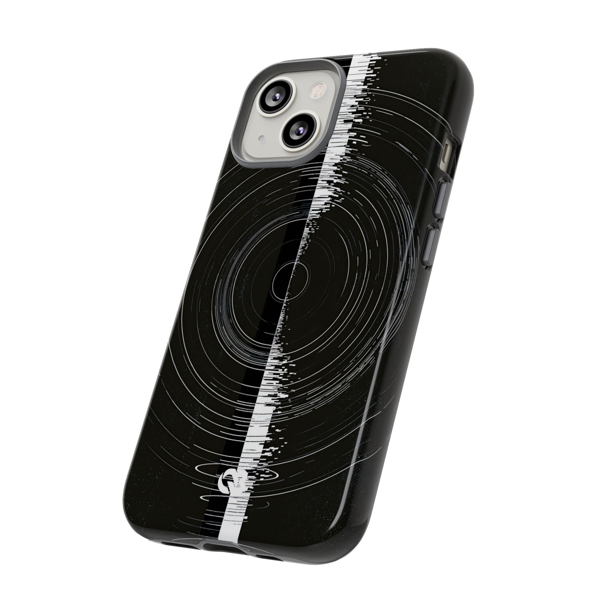 Black Tough Phone Case for iPhone - Obsidian Orbital Signal