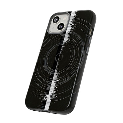 Black Tough Phone Case for iPhone - Obsidian Orbital Signal