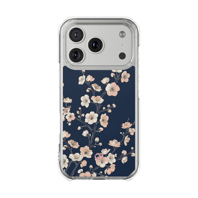 Blue Impact MagSafe Phone Case for iPhone - Midnight Peach Sakura