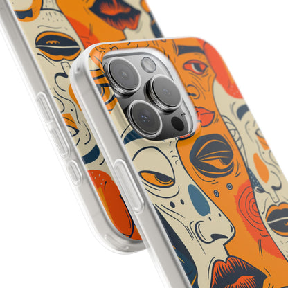 Tangled Faces Sunset iPhone 16 Pro Max -pehmeä suojakotelo