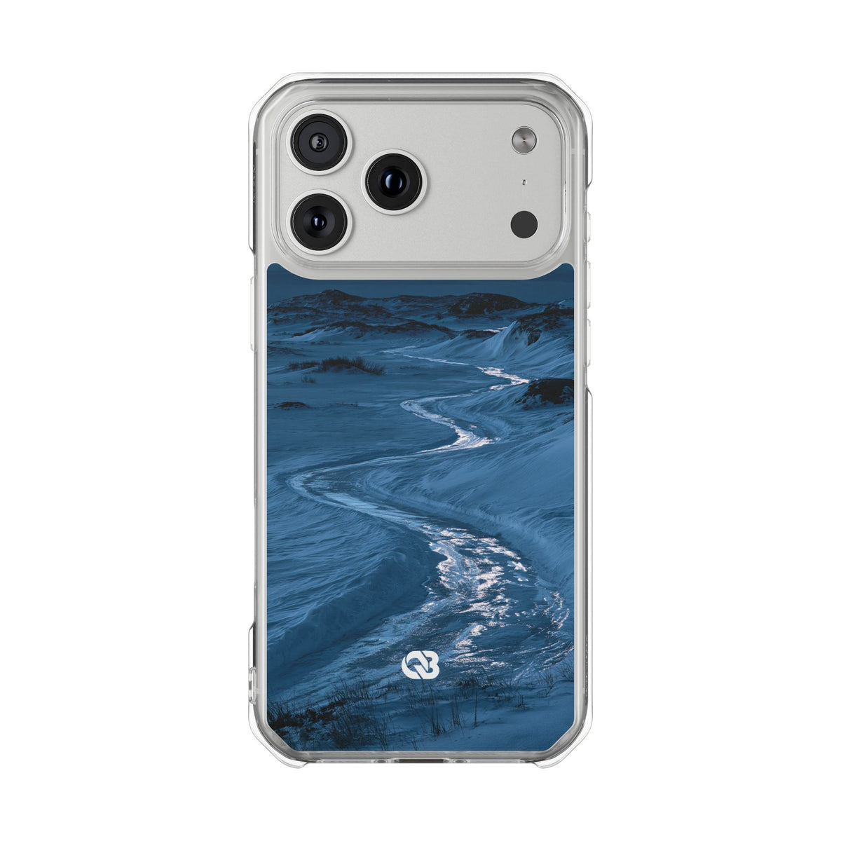Arctic Moon Drift · Clear Impact Magnetic Phone Case for iPhone · Blue