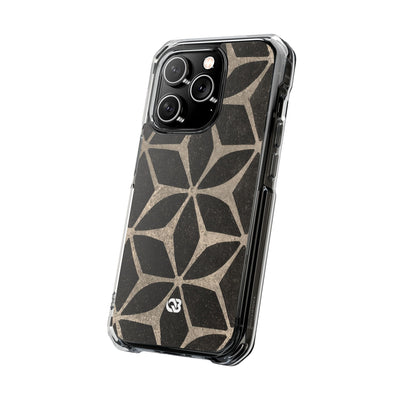 Concrete Mosaic Star · Clear Impact Magnetic Phone Case for iPhone · Black