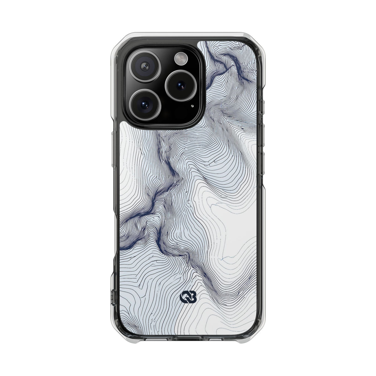 Nordic Ridge Contour · Clear Impact Magnetic Phone Case for iPhone · White