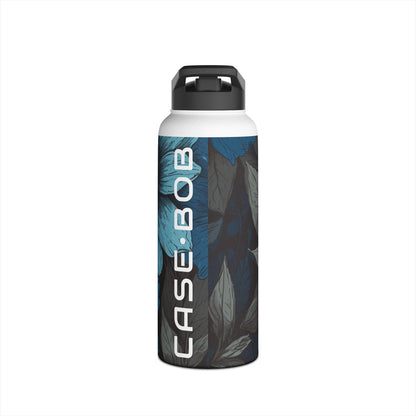 Blue Petal Bloom - Stainless Steel Water Bottle