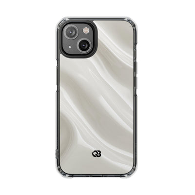 White Impact MagSafe Phone Case for iPhone - Polished Ivory Wave
