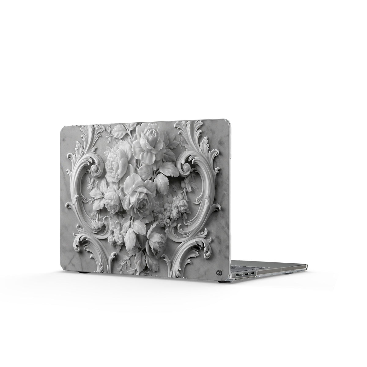Rococo Marble Rose · Clear Hard Case for MacBook · White