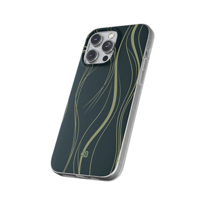 Green Lite Phone Case for iPhone - Obsidian Sage Flow