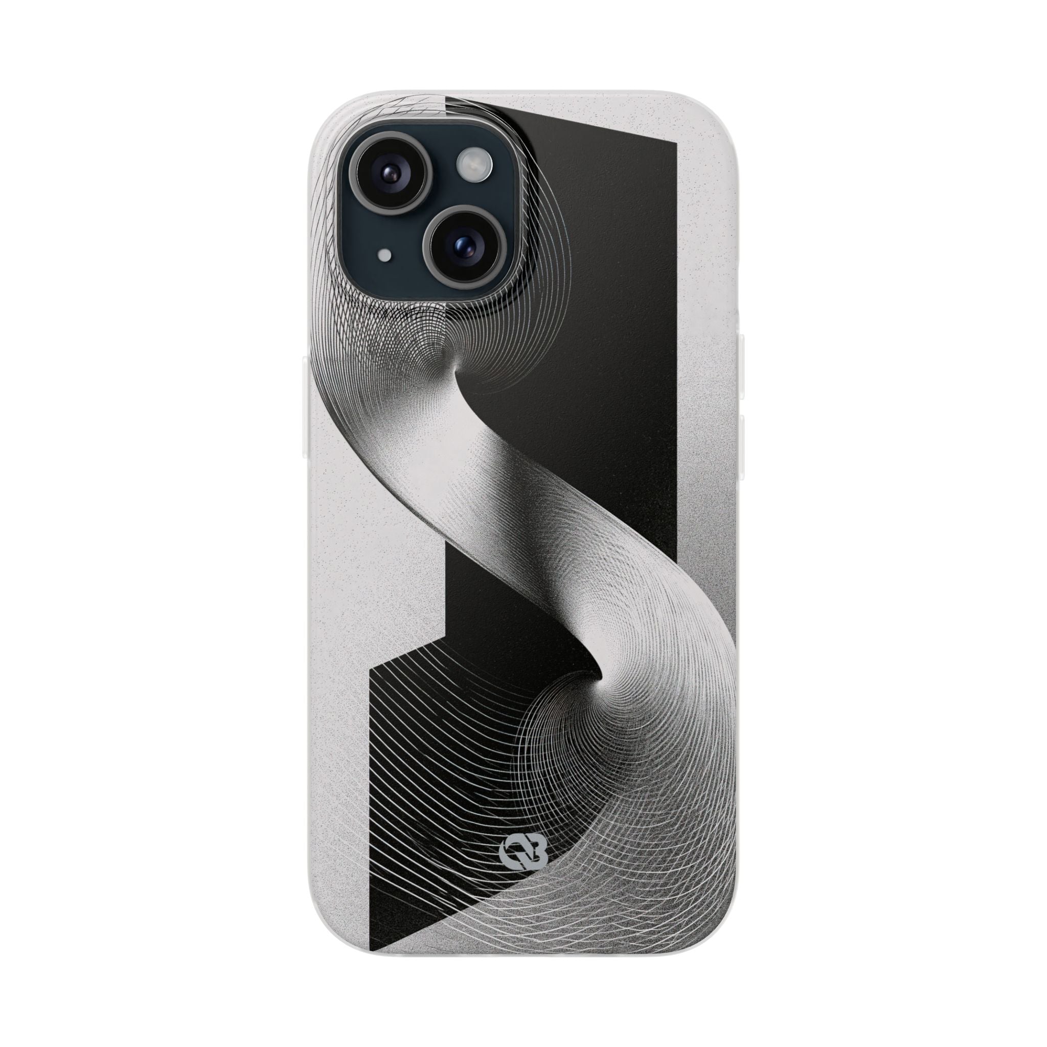 Grey Lite Phone Case for iPhone - Obsidian Moiré Wave