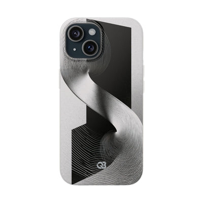 Grey Lite Phone Case for iPhone - Obsidian Moiré Wave