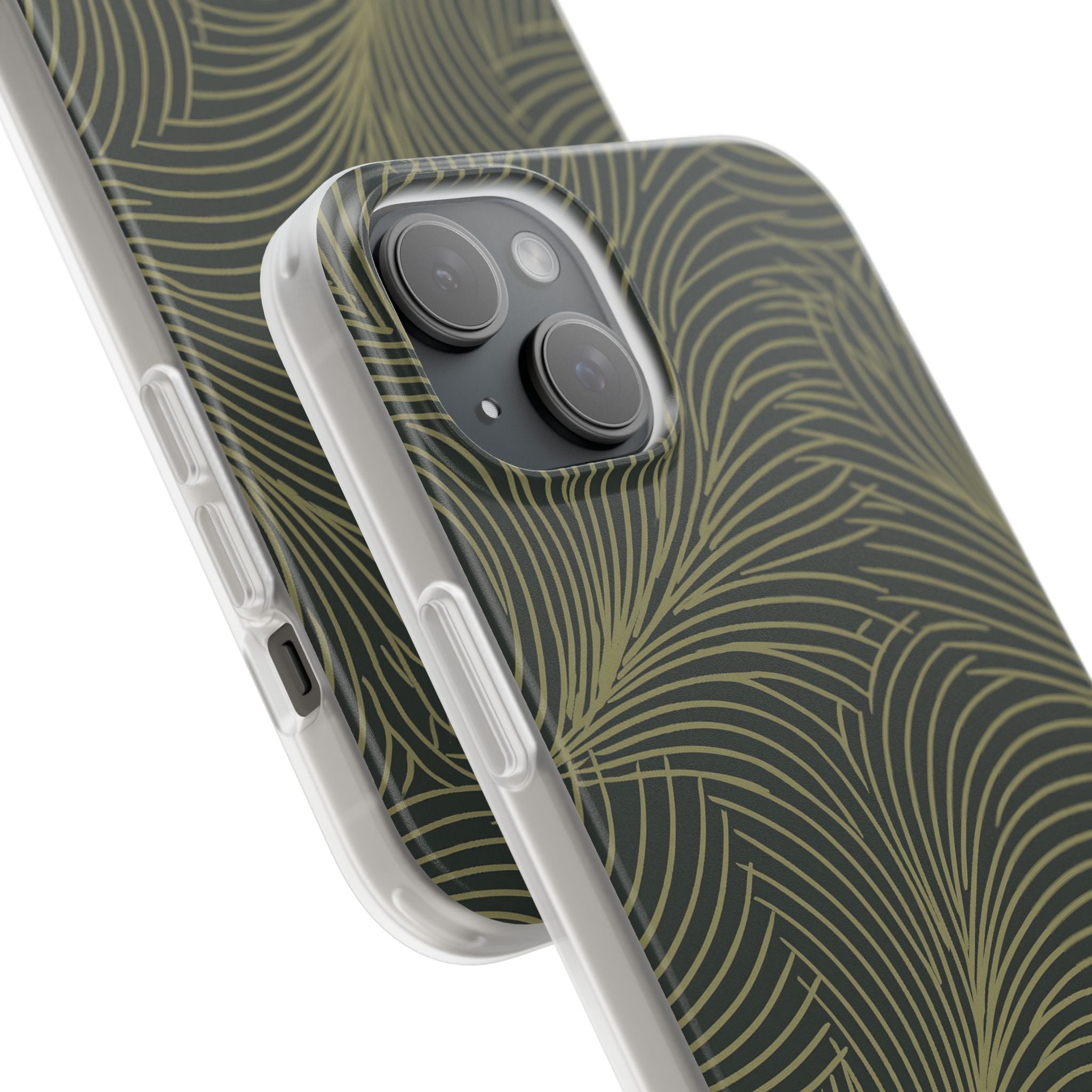 Green Lite Phone Case for iPhone - Dark Olive Plume