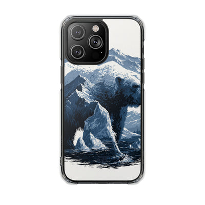 Fjord Summit Bear · Clear Impact Magnetic Phone Case for iPhone · Blue